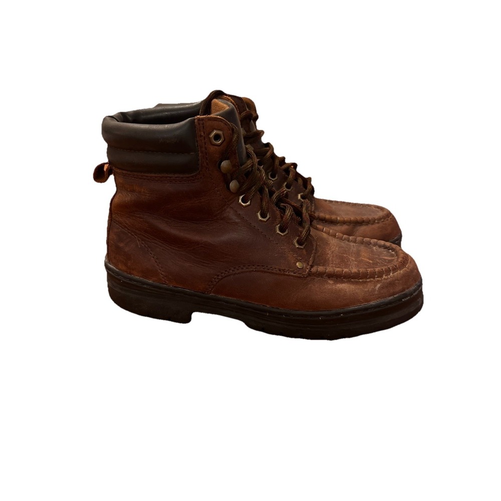VTG‎ Graphite Jeans Co Hiking Boot Brown Leather Padded Ankle Support Size 8.5M